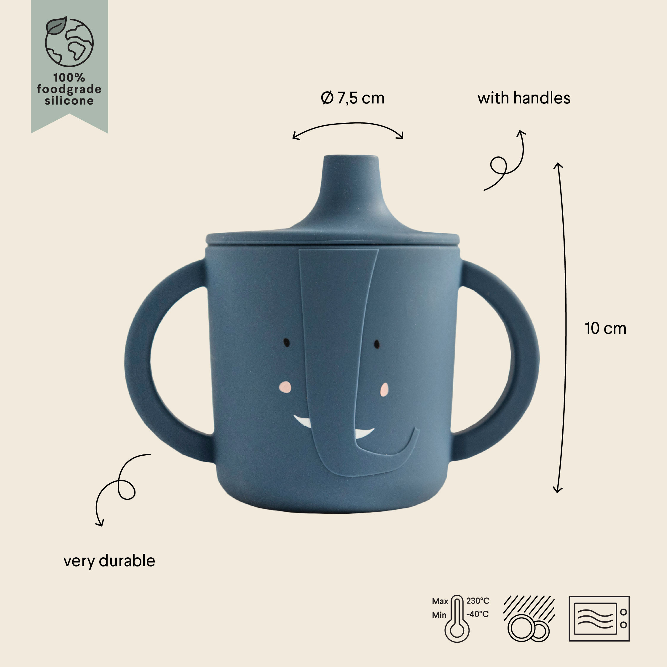 Tasse d'apprentissage en silicone - Mrs. Elephant